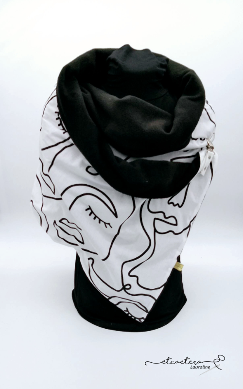 Echarpe Polaire Noire - Visage