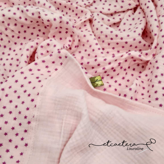 Foulard Double-Gaze Rose