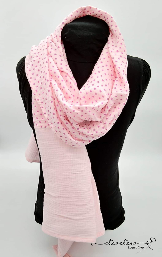Foulard Double-Gaze Rose