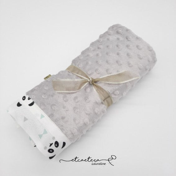 Couverture Bébé ''Panda'' Gris