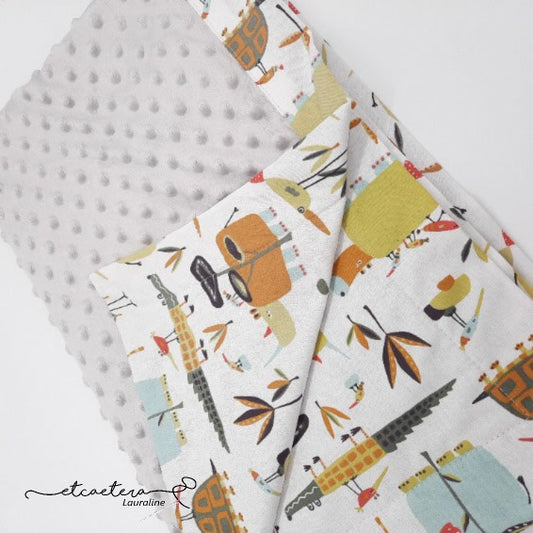 Couverture Bébé ''Jungle'' Gris