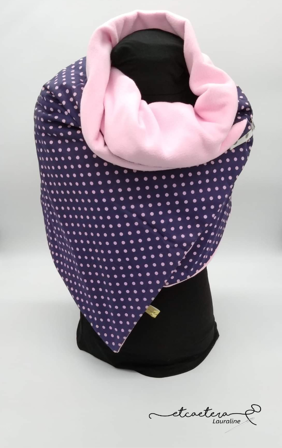 Echarpe Polaire Rose - Pois