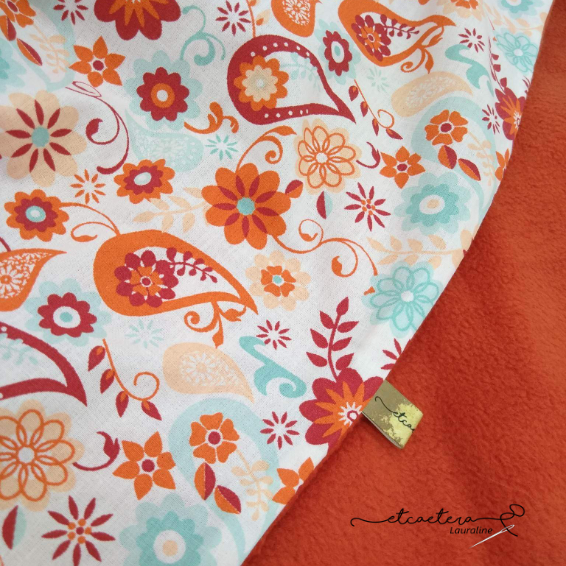 Echarpe Polaire Orange - Fleurs