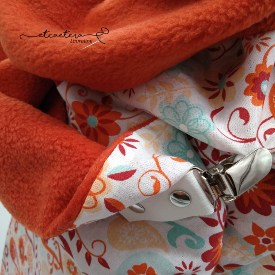 Echarpe Polaire Orange - Fleurs