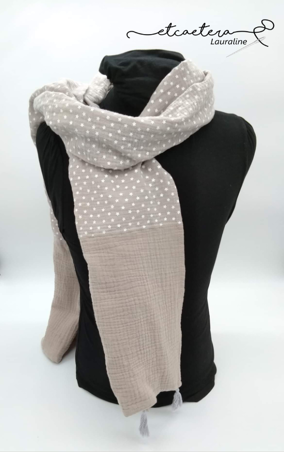 Foulard Double-Gaze Gris