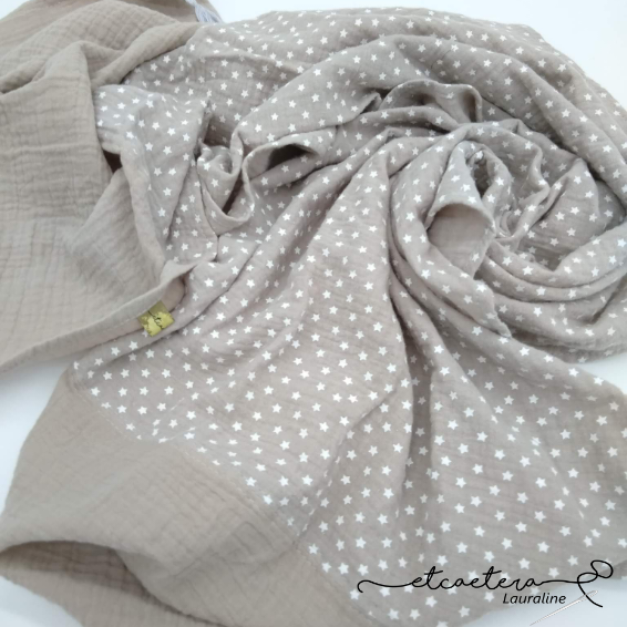 Foulard Double-Gaze Gris