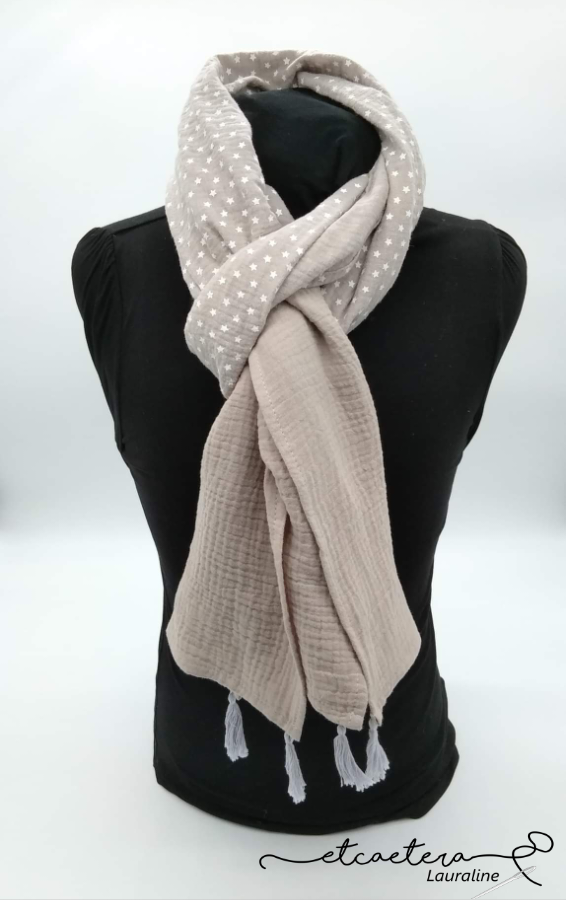 Foulard Double-Gaze Gris