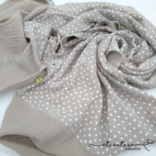 Foulard Double-Gaze Gris